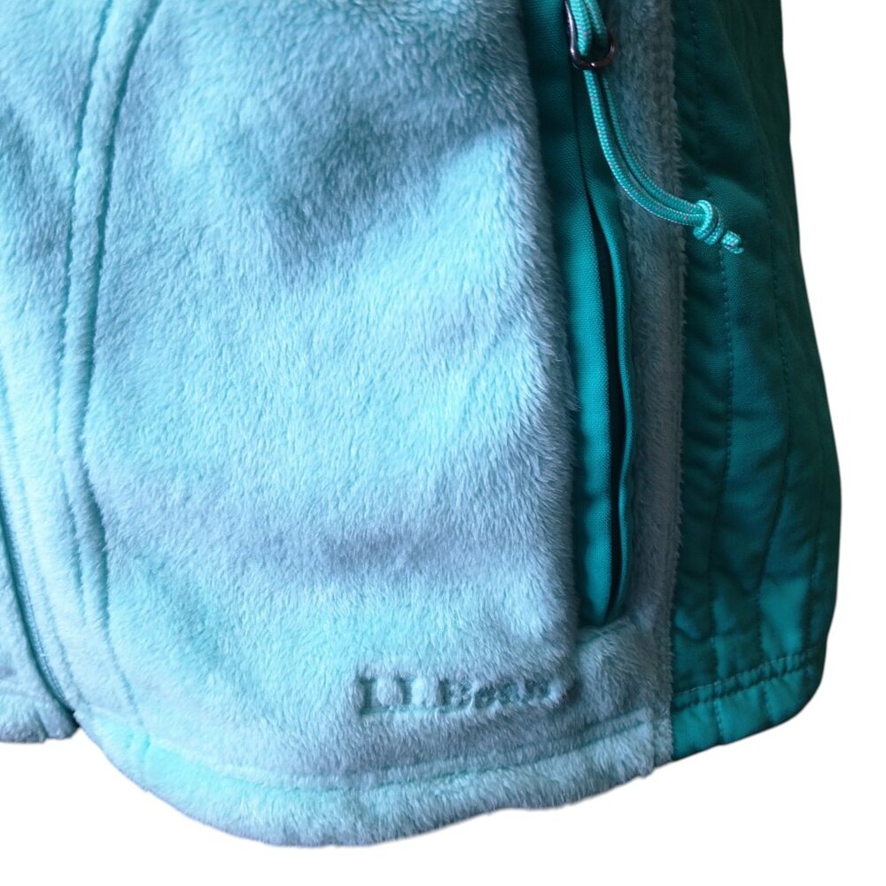 L.L. Bean Women's Small Petite Light Green Zip Front Fleece Vest Outdoor Classic - Picture 4 of 7